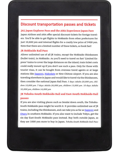 Hokkaido discount train passes preview page from Super Cheap Hokkaido travel guide ebook