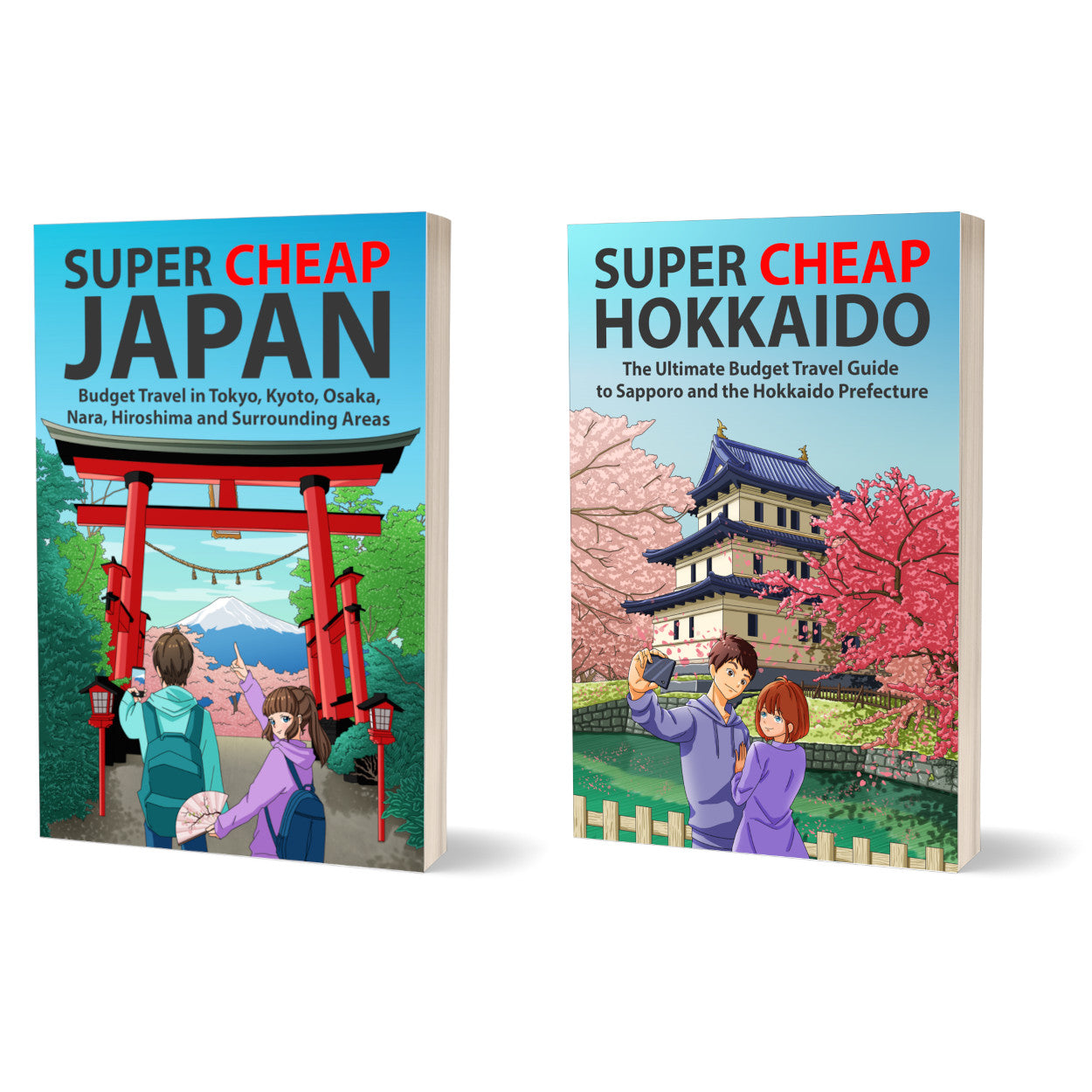 Super Cheap Japan and Super Cheap Hokkaido paperback travel guide bundle