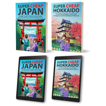 Super Cheap Japan and Super Cheap Hokkaido paperback bundle with free ebook editions