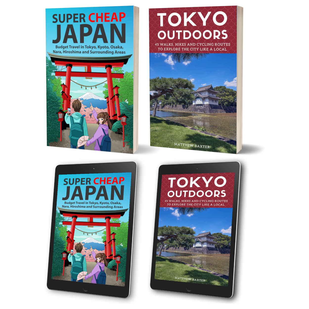 Super Cheap Japan and Tokyo Outdoors paperback bundle with free ebook editions