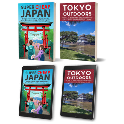 Super Cheap Japan and Tokyo Outdoors paperback bundle with free ebook editions