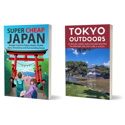 Super Cheap Japan and Tokyo Outdoors paperback bundle 3D covers